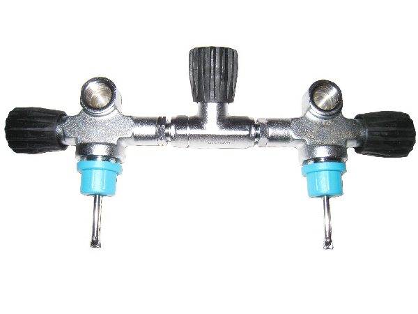 Cylinder valve set for 2*7-12/300 bar M25*2